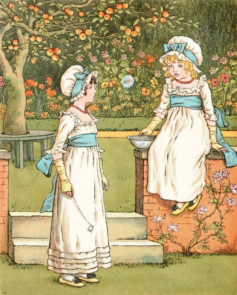 Kate Greenaway 1905 Bubbles Canvas Art - Kate Greenaway (18 x 24)