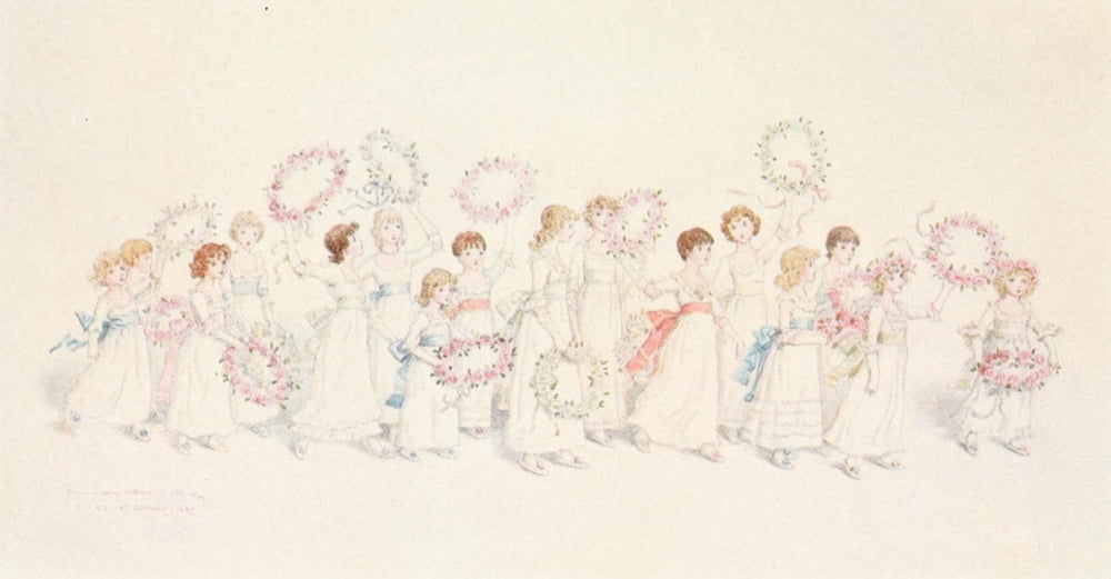 Kate Greenaway 1905 Many happy returns of the day Canvas Art - Kate Greenaway (18 x 24)