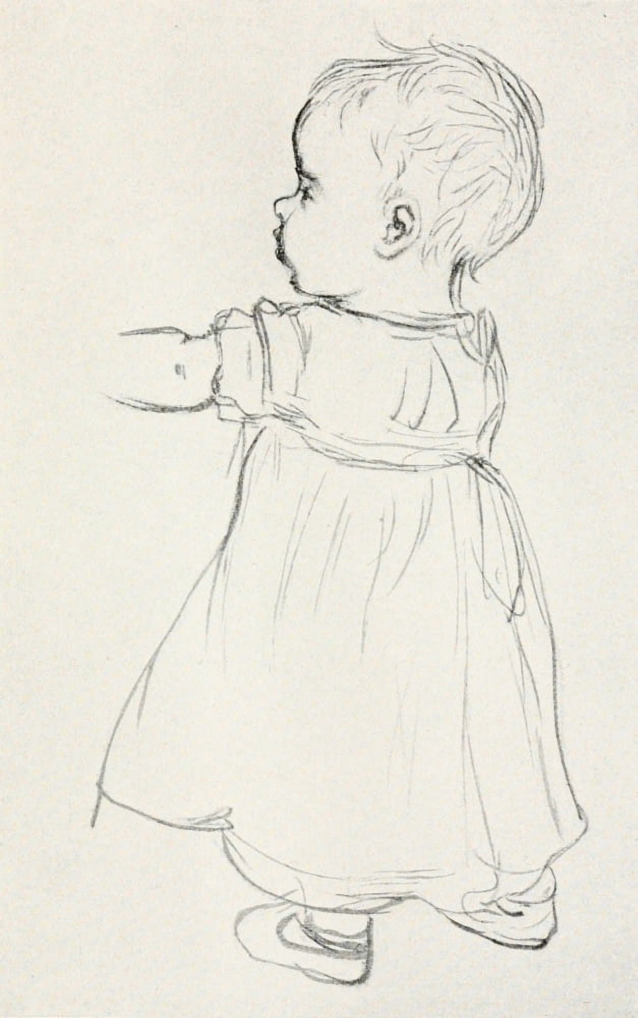 Kate Greenaway 1905 Pencil study from life Canvas Art - Kate Greenaway (18 x 24)