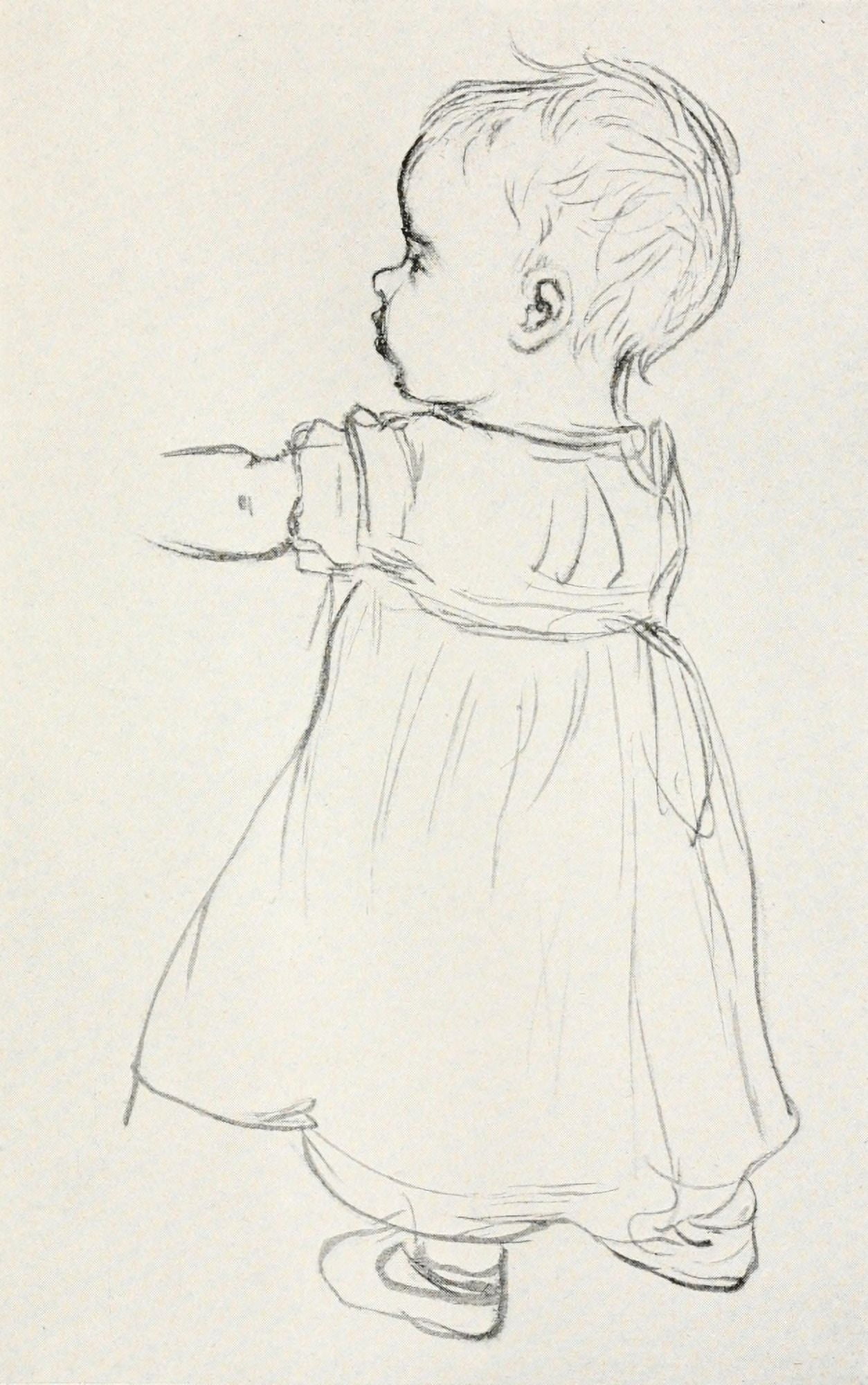 Kate Greenaway 1905 Pencil study from life Canvas Art - Kate Greenaway (24 x 36)