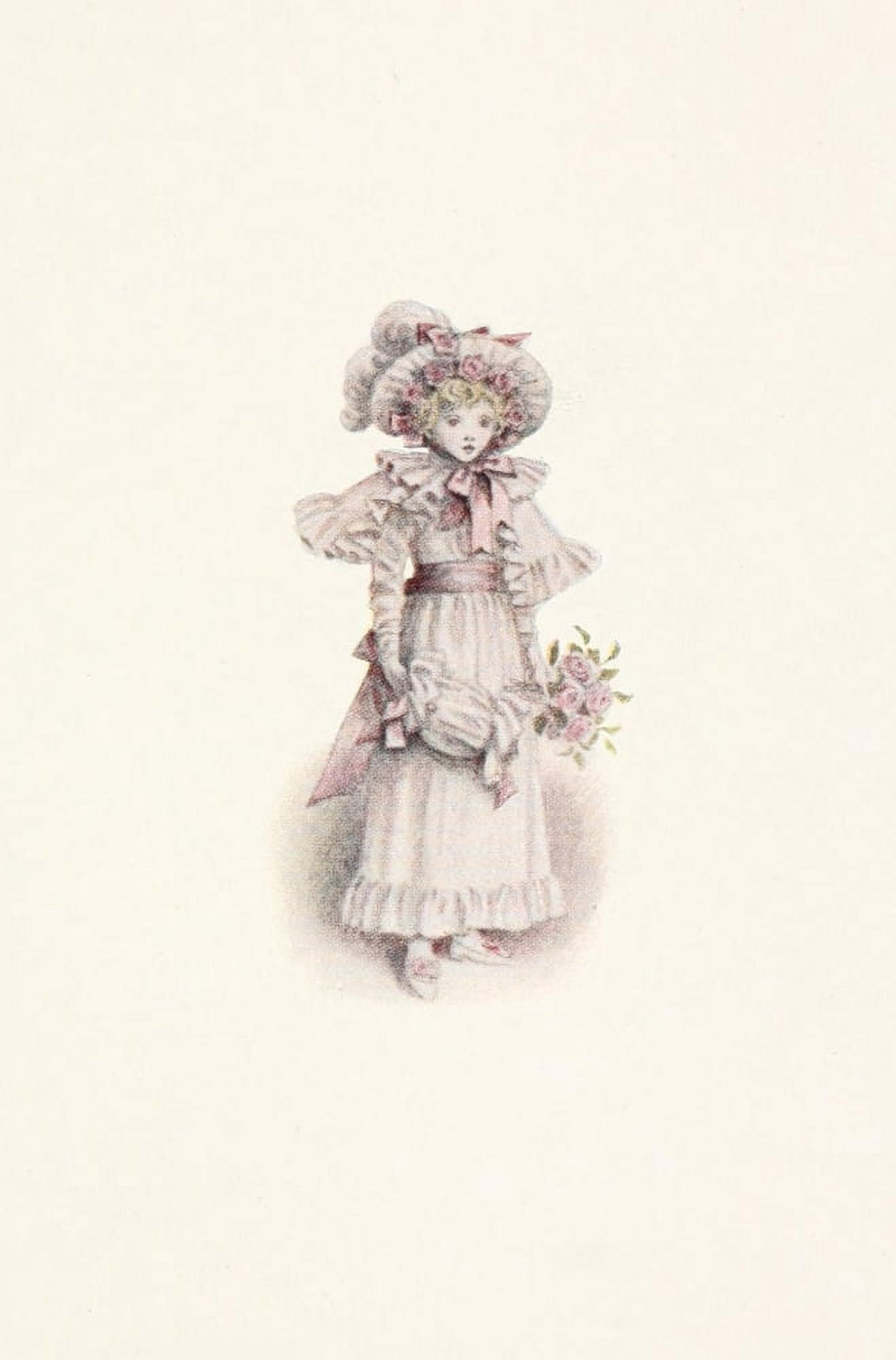 Kate Greenaway 1905 Pink ribbons Canvas Art - Kate Greenaway (24 x 36)
