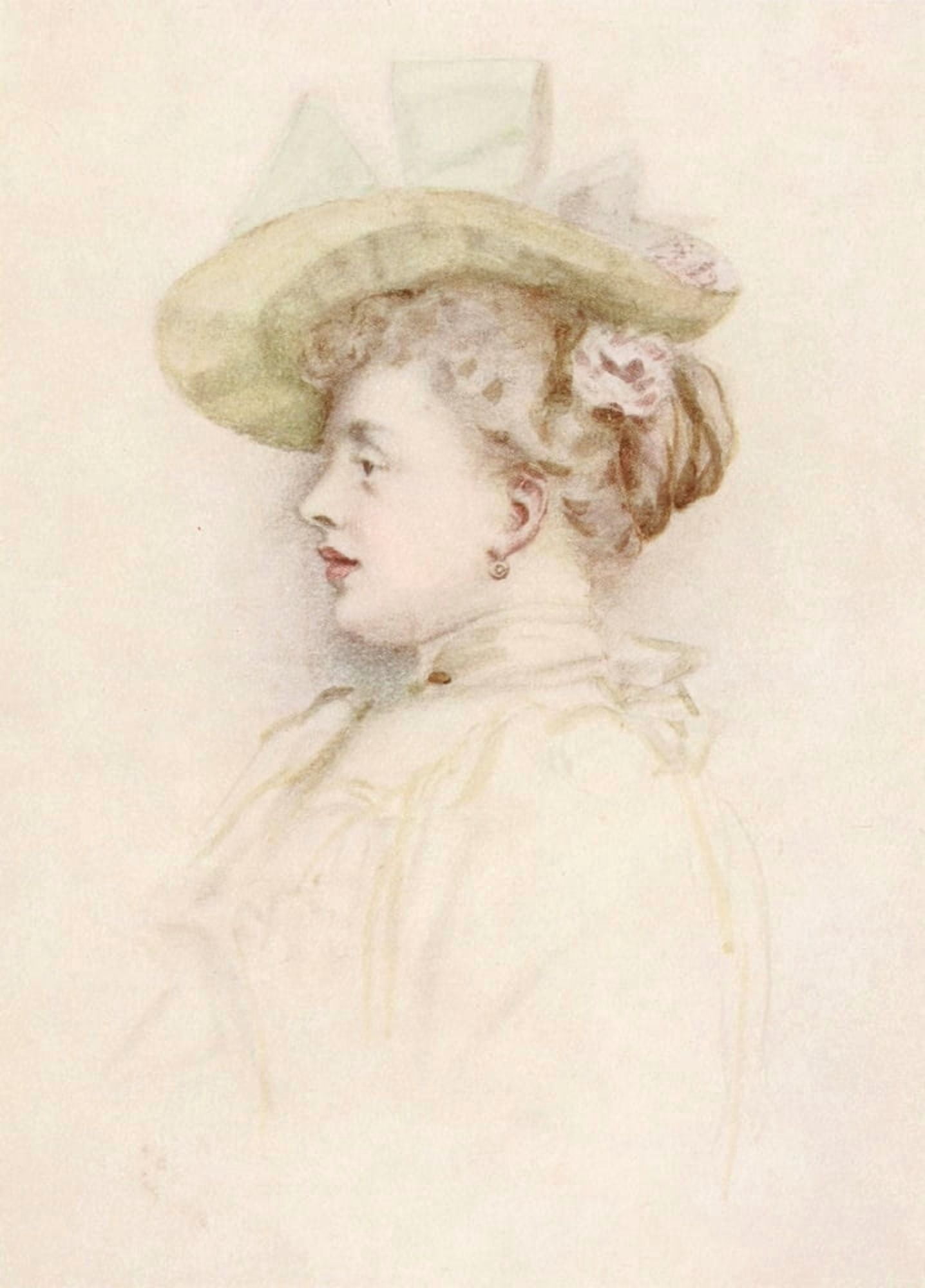 Kate Greenaway 1905 Portrait of a lady Canvas Art - Kate Greenaway (18 x 24)