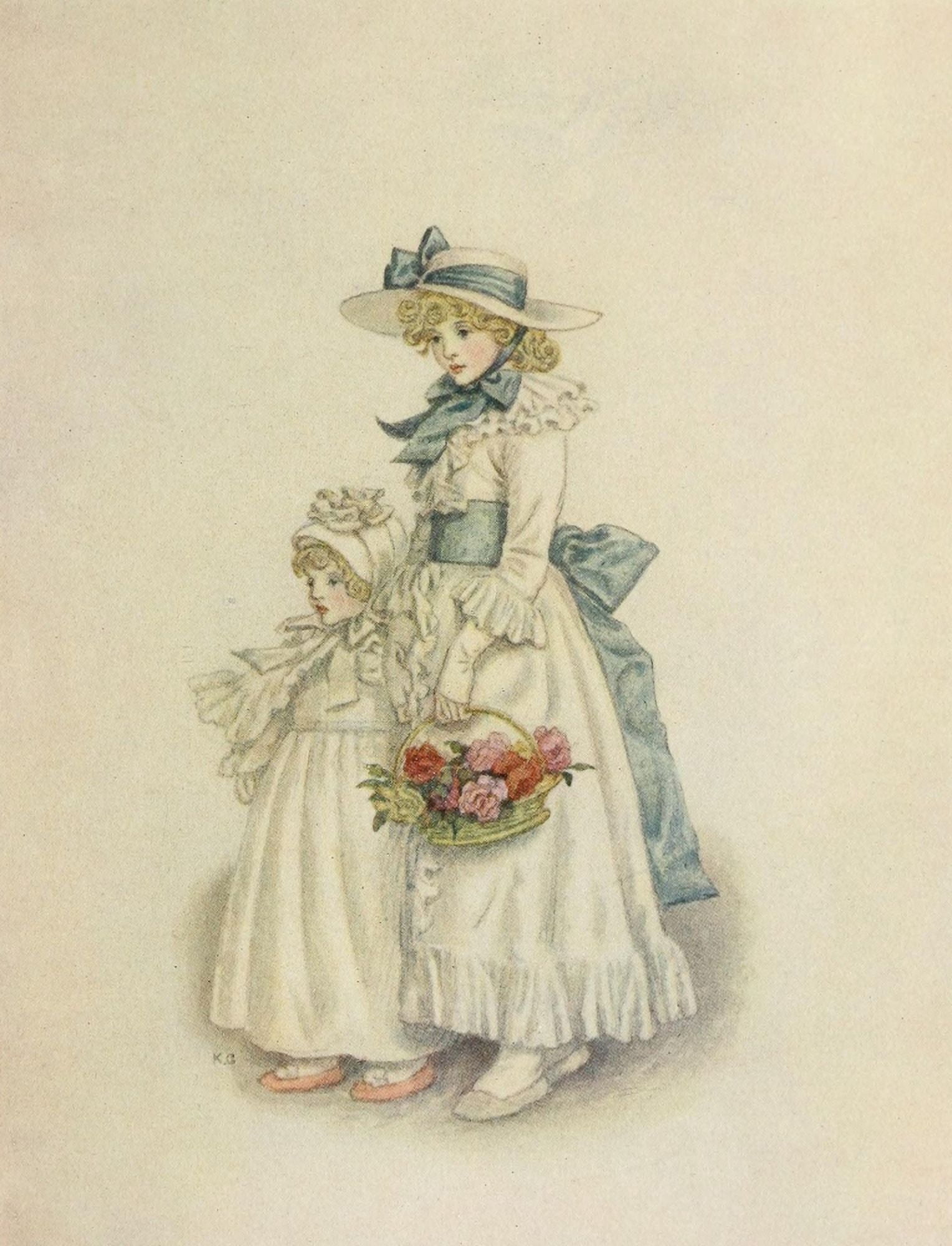Kate Greenaway 1905 Sisters Canvas Art - Kate Greenaway (24 x 36)