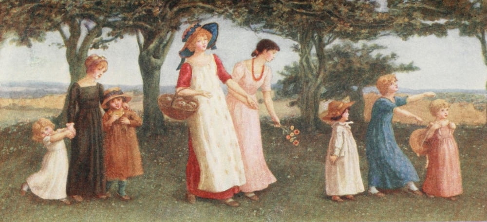 Kate Greenaway 1905 Spring Time Canvas Art - Kate Greenaway (24 x 36)