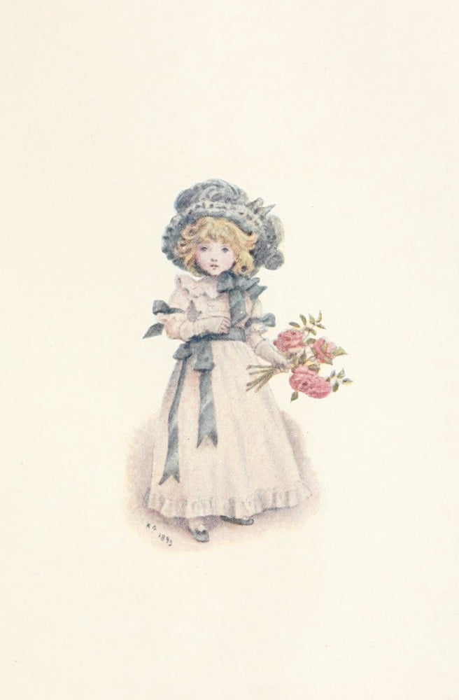 Kate Greenaway 1905 Taking in the roses Canvas Art - Kate Greenaway (24 x 36)