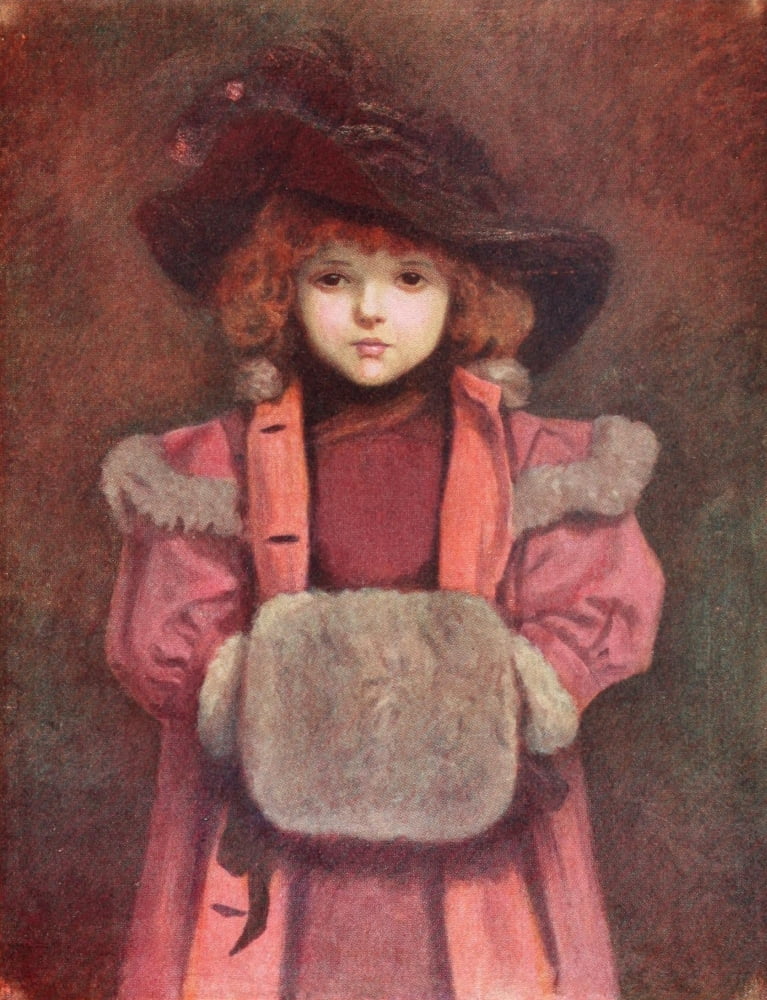 Kate Greenaway 1905 The Muff Canvas Art - Kate Greenaway (18 x 24)