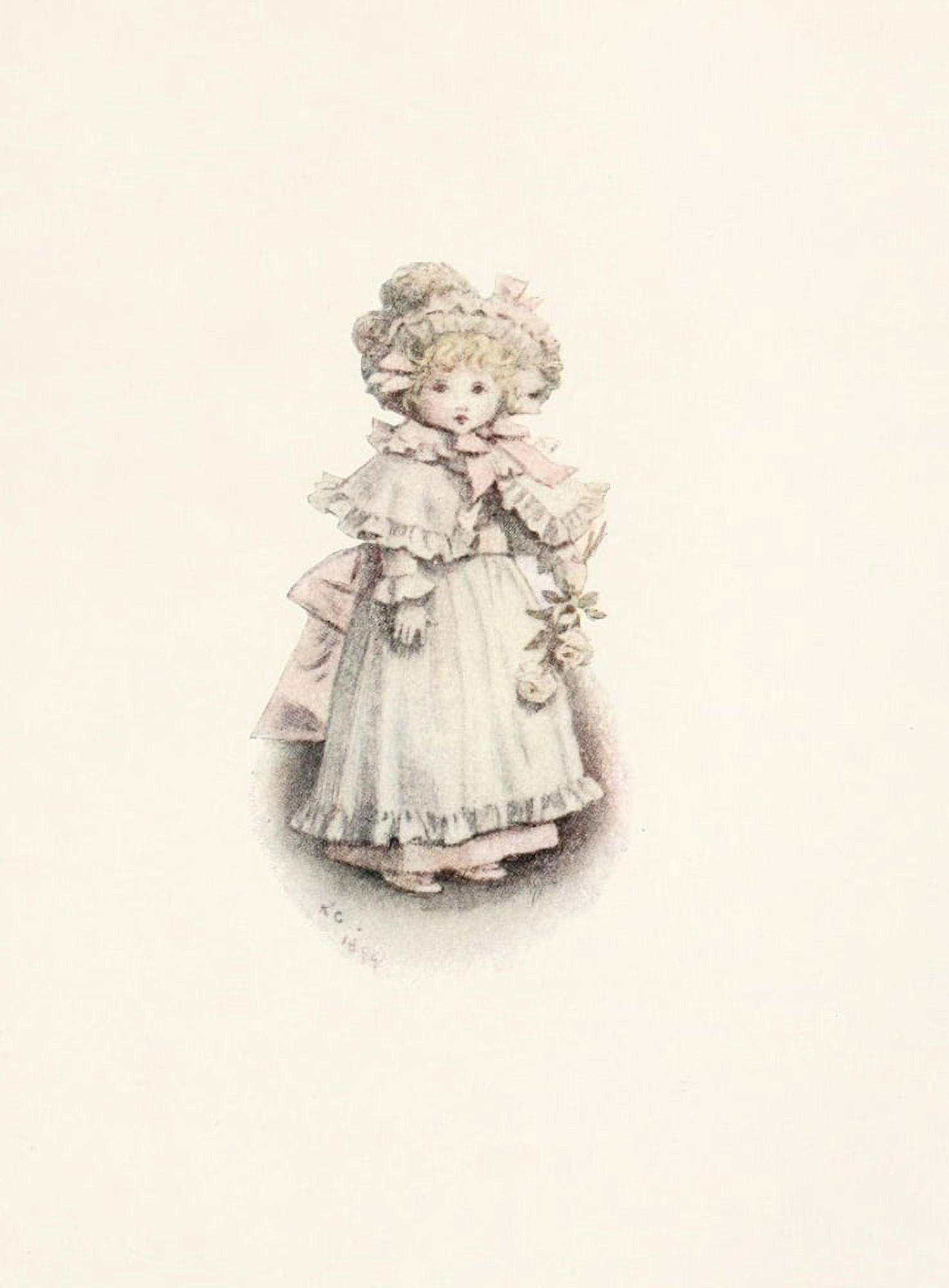 Kate Greenaway 1905 The Pink Sash Canvas Art - Kate Greenaway (18 x 24)