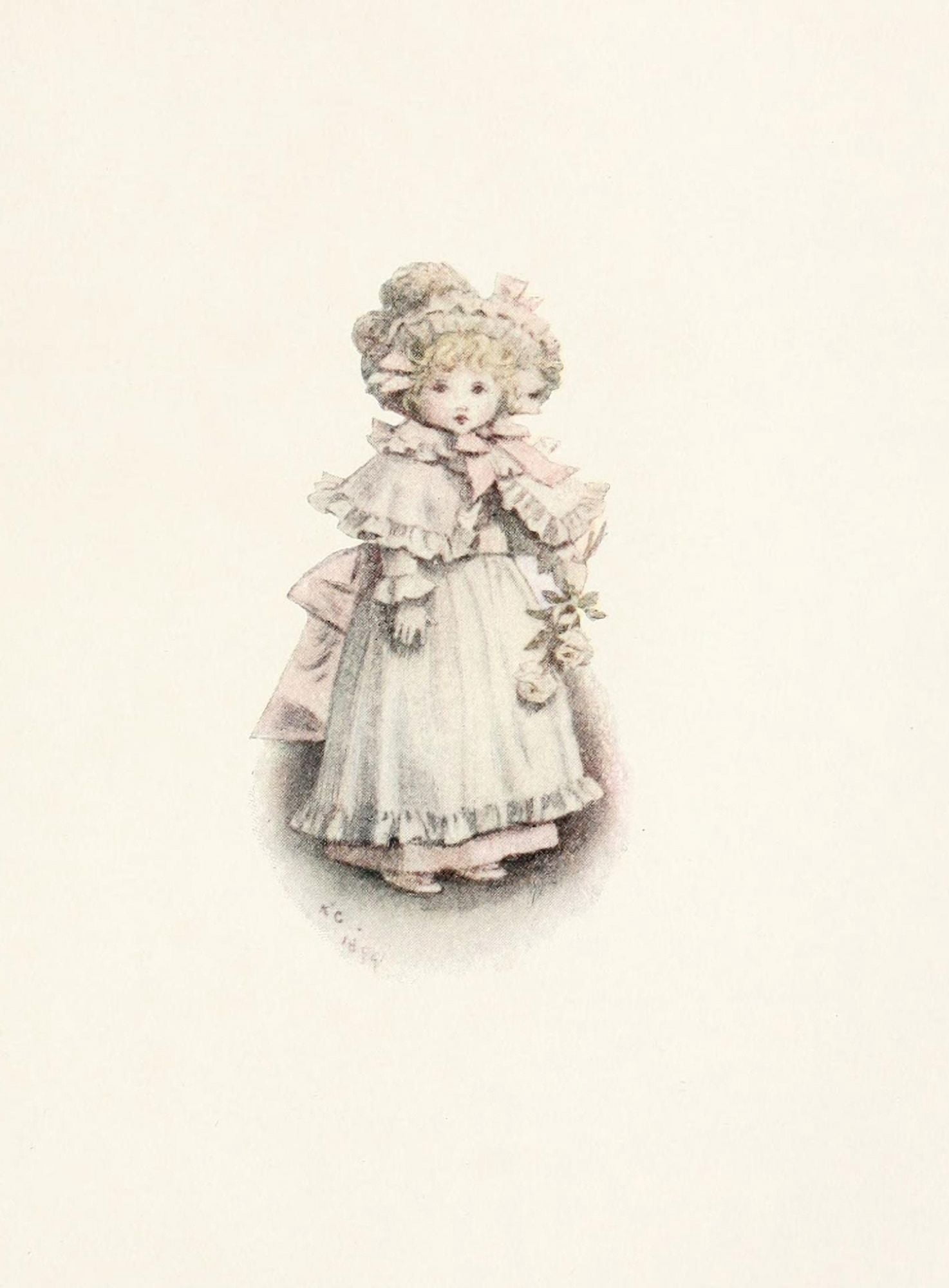 Kate Greenaway 1905 The Pink Sash Canvas Art - Kate Greenaway (24 x 36)