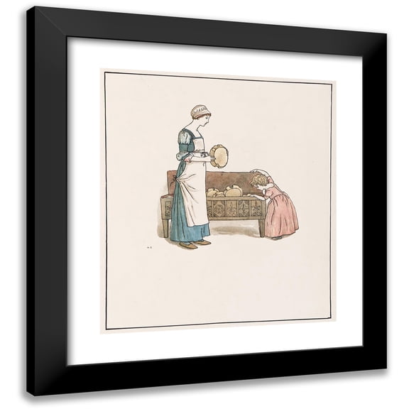 Kate Greenaway 20x22 Black Modern Framed Museum Art Print Titled - The Pied Piper of Hamelin Pl 6 (1910)