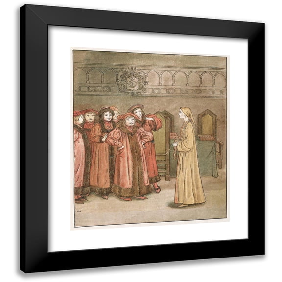 Kate Greenaway 20x23 Black Modern Framed Museum Art Print Titled - The Pied Piper of Hamelin Pl 18 (1910)