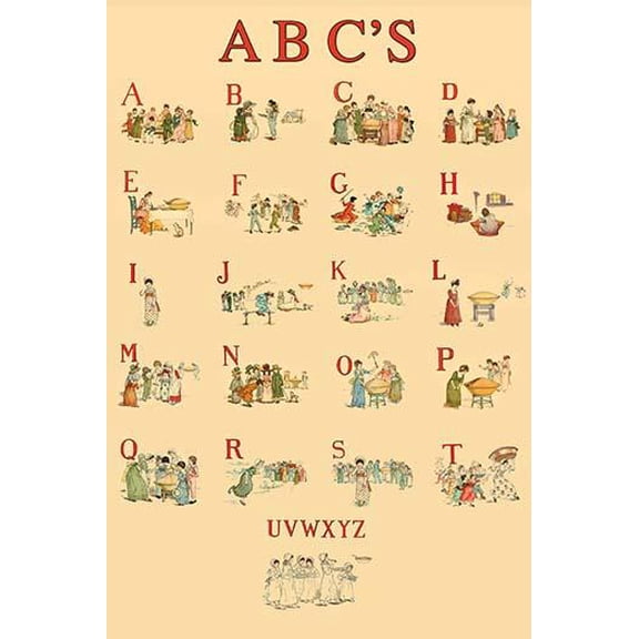 Kate Greenaway's ABC's-Fine Art Canvas Print (20" x 30")