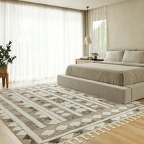 Rugs USA Audience Geometric Tasseled Area Rug, 2' 8" x 8', Runner, Audience Beige