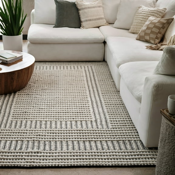 Rugs USA Devon Wool Blend Area Rug, 2' 6" x 8', Runner, Devon Ivory