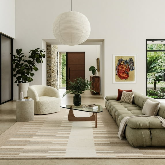 Drift Reversible Wool Area Rug, 9' 6" x 13' 6", Drift Natural