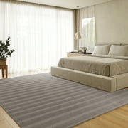 Rugs USA Vestry Striped Wool Area Rug, 3 x 5, Vestry Bark