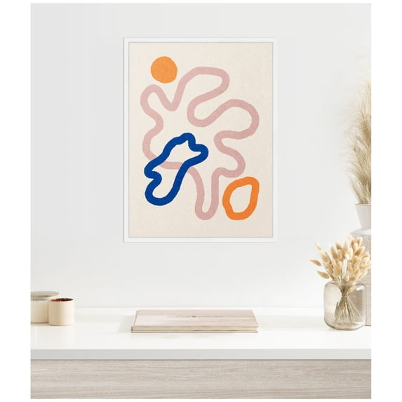 Kate and Laurel Abstract Line Art Print 1 Framed Canvas Wall Art by July Art Prints 18 x 24 Sylvie White, Modern, Abstract Art for Wall Decor, Living Room, Bedroom