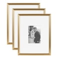 thumbnail image 1 of Kate and Laurel Adlynn Rectangle Picture Frame Set of 3, 11 x 14 matted to 5 x 7, Gold, Modern Glam Three-Piece Frame Set for Gallery Wall Frame Set in Living Room Wall Decor, 1 of 9