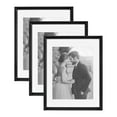 thumbnail image 1 of Kate and Laurel Adlynn Rectangle Picture Frame Set of 3, 14 x 18 matted to 11 x 14, Black, Modern Three-Piece Frame Set for Gallery Wall Frame Set in Living Room Wall Decor, 1 of 9