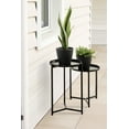 thumbnail image 1 of Kate and Laurel Aguilar Modern Round Plant Stand Set, Set of 2, Black, Transitional Two-Piece Accent Table Set for Use as Indoor or Outdoor Plant Risers, 1 of 10