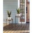 thumbnail image 1 of Kate and Laurel Aguilar Modern Round Plant Stand Set, Set of 2, Bronze, Transitional Two-Piece Accent Table Set for Use as Indoor or Outdoor Plant Risers, 1 of 10