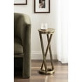 thumbnail image 1 of Kate and Laurel Aja Modern Metal Round Drink Table, 9 x 9 x 22, Antique Brass, Decorative Geometric Pedestal Table with Circular Tabletop for Use as Metal Indoor Plant Stand, 1 of 8