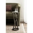 thumbnail image 1 of Kate and Laurel Aja Modern Metal Round Drink Table, 9 x 9 x 22, Gray Gunmetal, Decorative Geometric Pedestal Table with Circular Tabletop for Use as Metal Indoor Plant Stand, 1 of 8