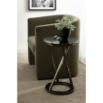 Kate and Laurel Aja Modern Metal Round Side Table, 15 x 15 x 23, Gray Gunmetal, Decorative Geometric End Table with Unique Slanted Legs for Use as Bedroom Nightstand or Living Room Indoor Plant Stand
