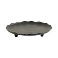 thumbnail image 1 of Kate and Laurel Alessia Modern Decorative Scalloped Round Footed Metal Tray, 16 Inch Diameter, Black, Transitional Food-Safe Cast Aluminum Pedestal Tray with Rough Texture and Deckled Edge, 1 of 8