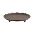 thumbnail image 1 of Kate and Laurel Alessia Modern Decorative Scalloped Round Footed Metal Tray, 16 Inch Diameter, Bronze, Transitional Food-Safe Cast Aluminum Pedestal Tray with Rough Texture and Deckled Edge, 1 of 8