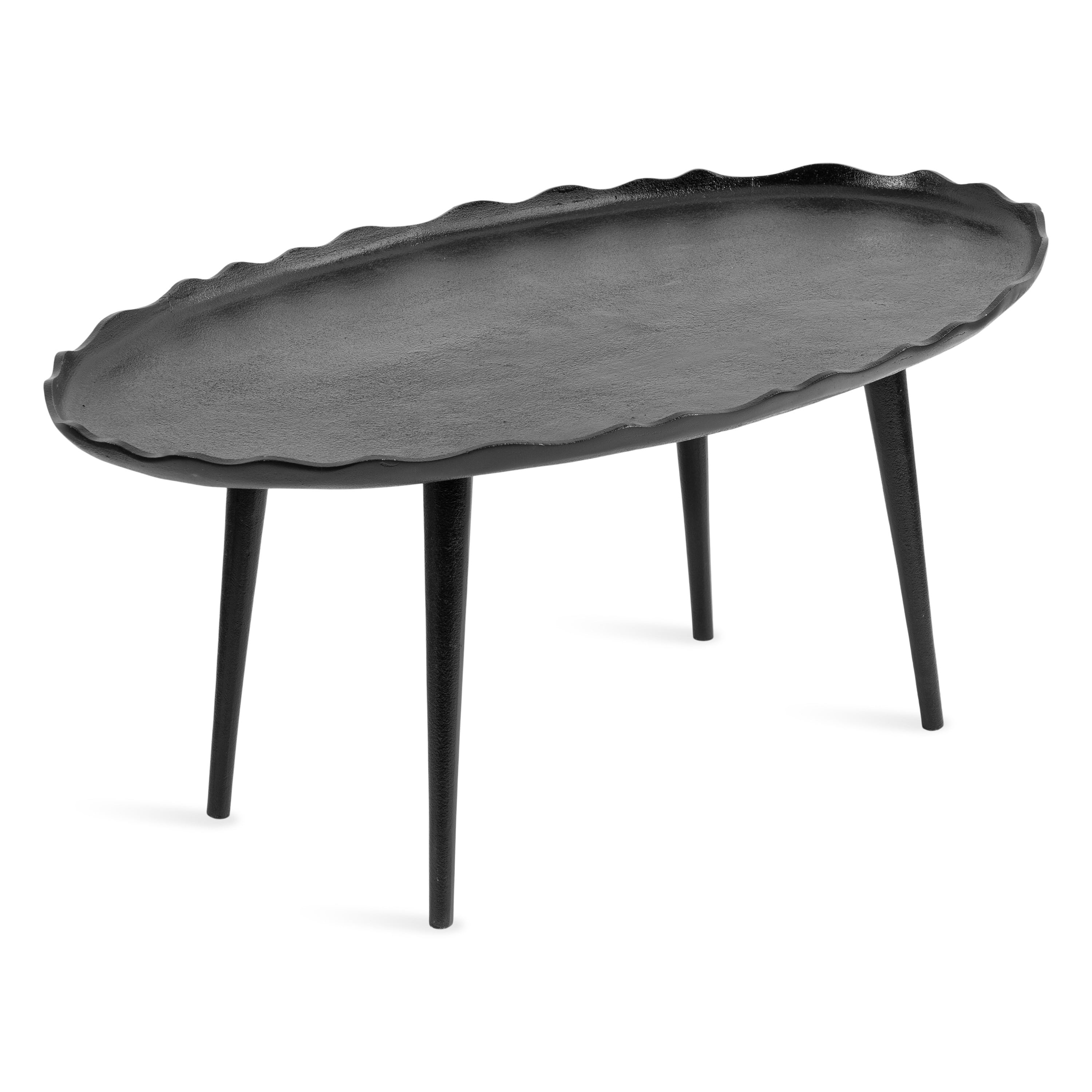 Kate and Laurel Alessia Modern Oval Coffee Table, 34 x 20 x 15, Black
