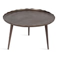 thumbnail image 1 of Kate and Laurel Alessia Modern Round Metal Coffee Table, 25 x 25 x 15, Bronze, Sand Cast Aluminum Coffee Table with Raised Deckled Edge for Storage and Display, 1 of 7