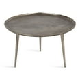 thumbnail image 1 of Kate and Laurel Alessia Modern Round Metal Coffee Table, 25 x 25 x 15, Silver, Sand Cast Aluminum Coffee Table with Raised Deckled Edge for Storage and Display, 1 of 7