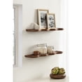 thumbnail image 1 of Kate and Laurel Alezar Modern Scalloped Mango Wood Floating Shelves, Set of 2, 24 x 6, Walnut Brown, Functional Wavy Bathroom and Kitchen Shelves for Storage and Display, 1 of 10