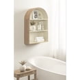 thumbnail image 1 of Kate and Laurel Arcott Modern Arched Wall Shelf, 18 x 6 x 26, White and Light Natural, Transitional Arch Wall Shelves for Over-the-Toilet Storage or Entryway Storage Shelf, 1 of 8