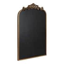 Kate and Laurel Arendahl Arch Chalkboard, Gold, 19 x 31, Framed Arched Ornate Vintage Magnetic Chalkboard for Unique Display, Decoration, and Organization