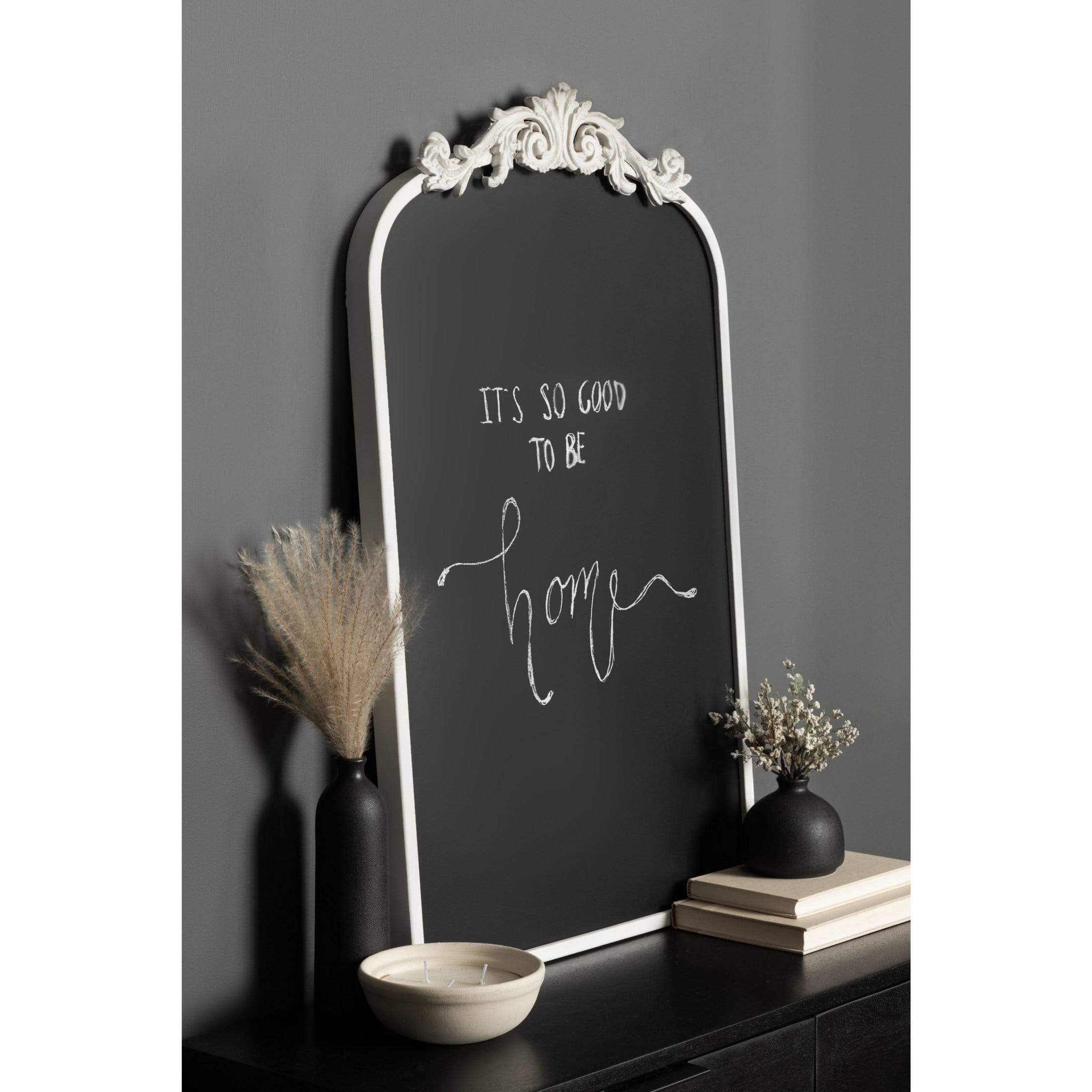 White Metal Framed Magnetic Chalkboard Memo Board
