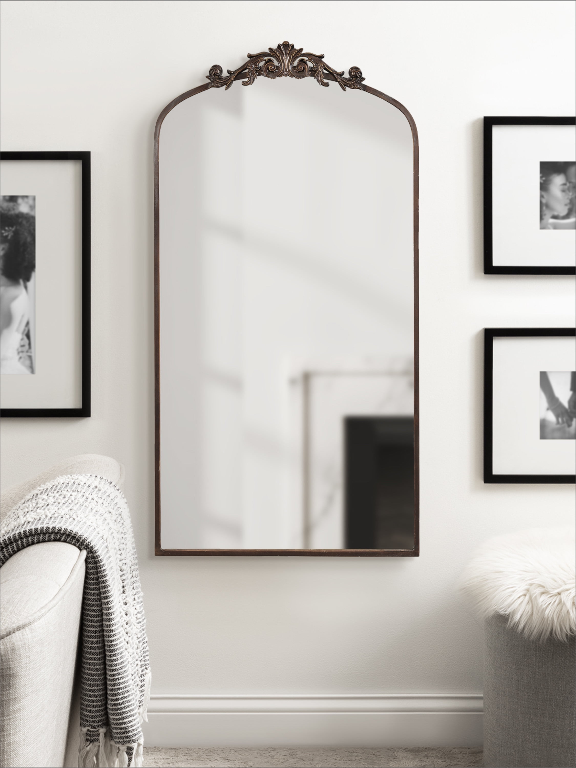 Arendahl Bronze Full Length Baroque Arch Wall Mirror