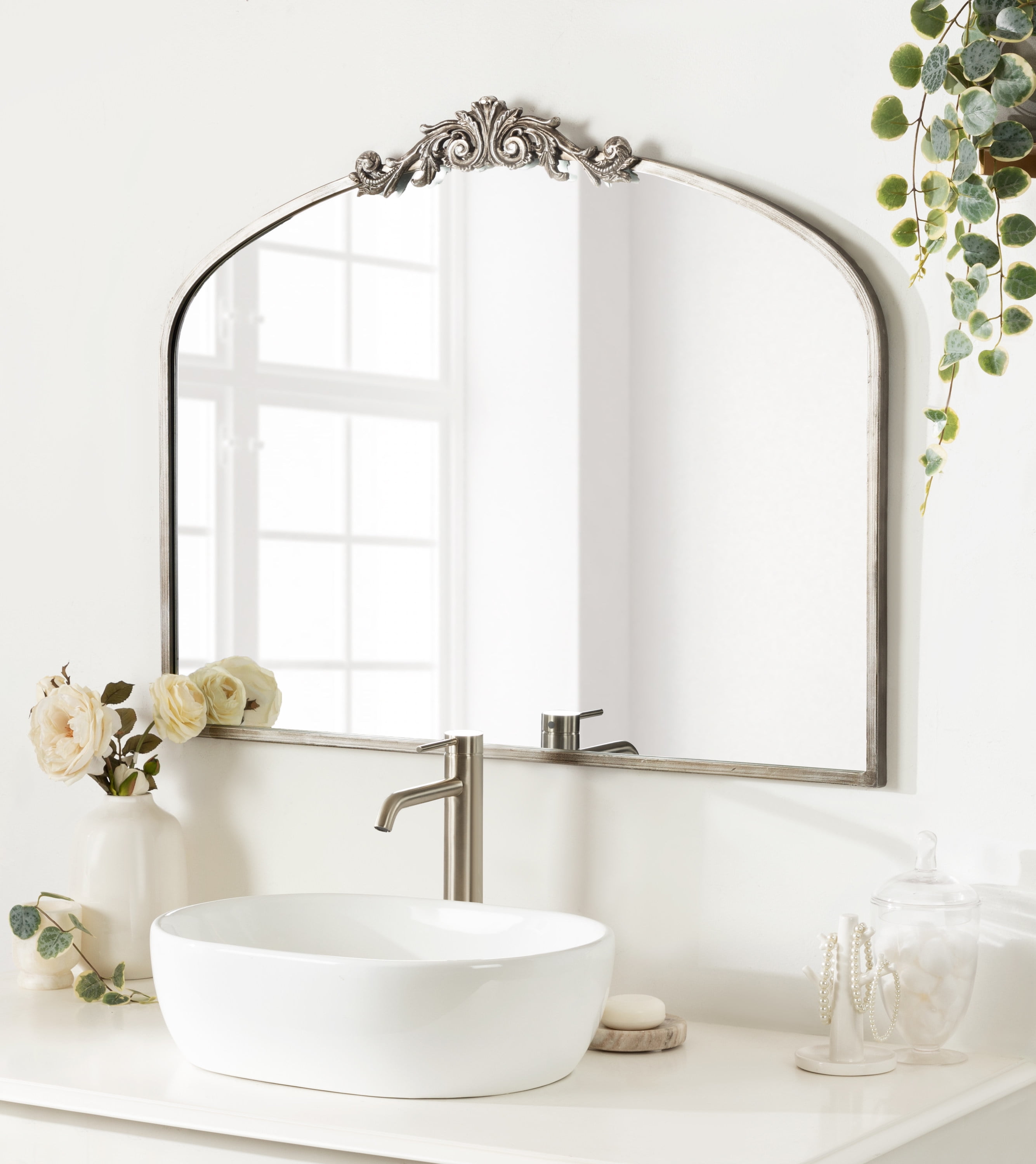 Arendahl Traditional Silver Arch Wall Mirror 40.5" x 34.5"