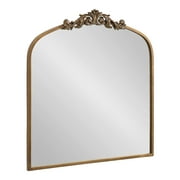 Kate and Laurel Arendahl Ornate Traditional Square Arched Mirror, 28 x 30, Antique Gold, Decorative Baroque Style Arch Vintage Mirror with Wide Frame and Ornamental Crown