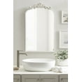 thumbnail image 1 of Kate And Laurel Arendahl Traditional Arch Wall Mirror, 19 x 31, Antique White, Vintage Glam Baroque-Inspired Arched Bathroom Vanity Mirror with Ornate Crown, 1 of 9