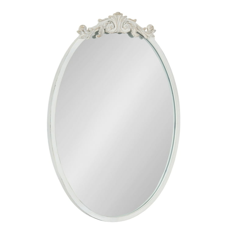 Diva At Home Set of 3 Cream White Worn Rimmed Round Mirrors 20.25