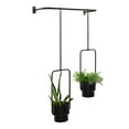 thumbnail image 1 of Kate and Laurel Ascher Modern 2-Pot Pendant Hanging Planter, 24 x 8 x 39, Black, Decorative Wall Hanging Plant Pots for Faux or Authentic Succulents and Greenery, 1 of 8
