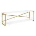 thumbnail image 1 of Kate and Laurel Ascott Modern Glam Rectangle Floating Shelf, 36 x 12, White and Gold, Versatile 2-Tier Wide Wall Shelf for Living Room or Bedroom Display or Storage, 1 of 8