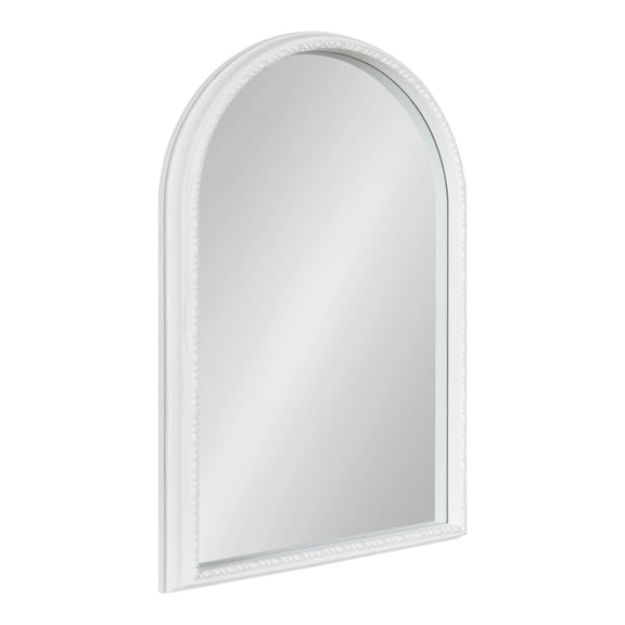 Kate and Laurel Astele Coastal Beaded Arched Mirror, 20 x 30, Farmhouse Inspired Traditional Wall Decor Accent With Versatile Styling and Distressed Finish