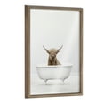thumbnail image 1 of Kate and Laurel Blake Highland Cow Solo Bathtub Framed Printed Glass Wall Art by Amy Peterson Art Studio, 18 x 24 Gold, Decorative Modern Animal Art Print for Wall, 1 of 6
