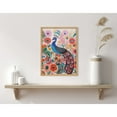 thumbnail image 1 of Kate and Laurel Bright Colorful Boho Peacock and Botanicals Framed Wall Art by The Creative Bunch Studio, 12x16 Natural, Modern Vibrant Peacock Art for Wall, 1 of 7