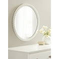 thumbnail image 1 of Kate and Laurel Bronte Modern Glam Round Beaded Wall Mirror, 28 Inch Diameter, White, Transitional Circle Mirror for Use as Vanity Bathroom Mirror or Cute Nursery Mirror Decor, 1 of 9