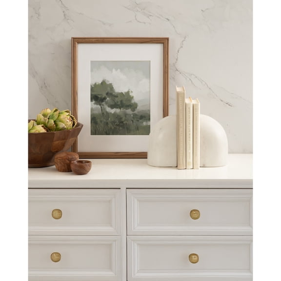 Kate and Laurel Brookhart Modern Two-Piece Marble Bookends for Bookshelf Decor, Set of 2, 4 x 4 x 6, White Marble, Decorative Stone Bookend Set for Use as Wall Shelf Filler or Entryway Table Decor