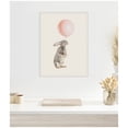 thumbnail image 1 of Kate and Laurel The Bunny and the Pink Balloon Framed Canvas Wall Art by July Art Prints 18 x 24 Sylvie Beaded White, Whimsical, Animals, Humor, Kids Art for Wall Decor, Living Room,, 1 of 8