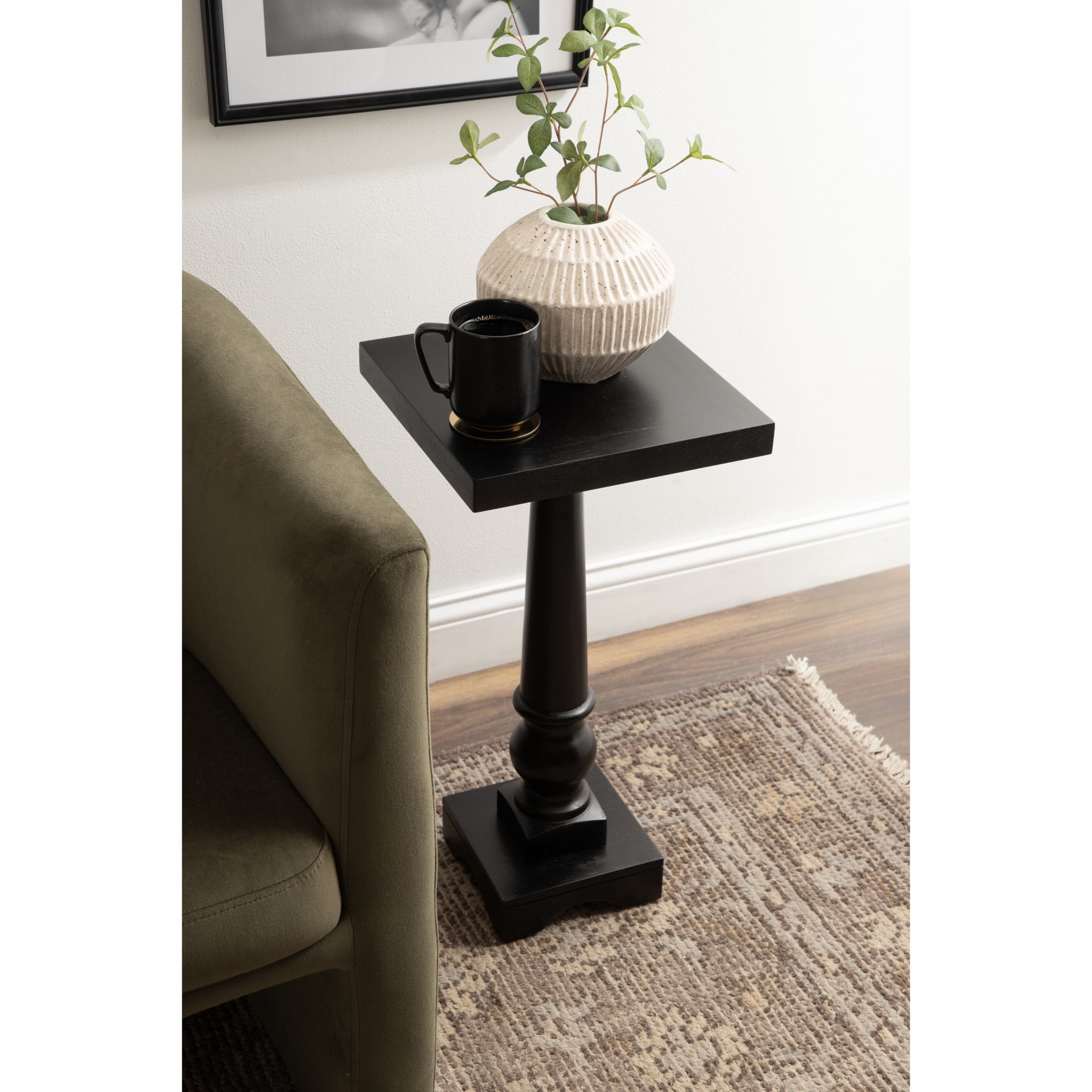 775599 Kate and Laurel Butterfield Traditional Square Pedestal Side Table, 12 ...